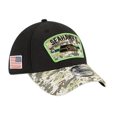 NUEVO Seattle Seahawks NFL New Era Salute to Service 39THIRTY Sombrero Flexible Talla M/L Foto 1 de 4