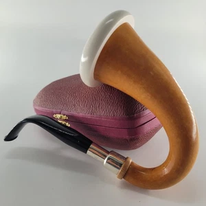 Genuine Natural African GOURD Calabash Block Meerschaum Pipe handmade CPW #k1525 - Picture 1 of 16