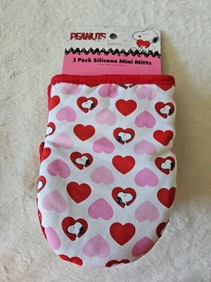 Paquete de 2 mini guantes de silicona Valentine Hearts Snoopy  Foto 1 de 4