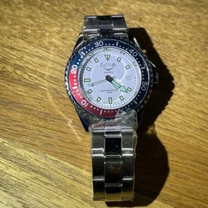 Activa By Invicta Quartz White Dial Pepsi Bezel Men's Watch Used Needs Service - Picture 1 of 7