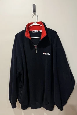 Fila Grant Hill Vintage Fleece Jacket Men's Size XL Blue Red White Full Zip - Image 1 of 4