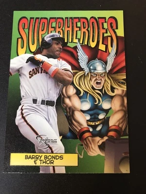 1998 Skybox BARRY BONDS & THOR “SUPERHEROES” Dugout Axcess 1 of 10 RARE EX+ - Image 1 of 2
