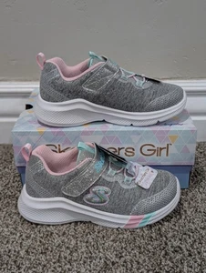 Größe 10 Kinder Skechers Dreamy Lites hellgrau Klettverschluss Turnschuhe 302021N/LTGY - Bild 1 von 11