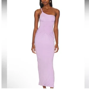 Natalie Rolt Violetta Milkmade Maxikleid Größe 0 Lila Bambus One Shoulder HOCO - Bild 1 von 11