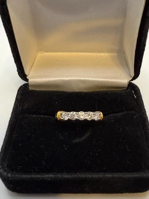 0.50ct Diamond 14K Solid Two-Tone Gold Wedding Band Ring 4.7 Grams.Free Shipping - Image 1 of 4