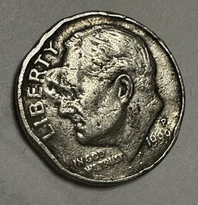 1999 P Dime Unique Error coin Never seen One of a Kind, Lamination? Make offer - Picture 1 of 24
