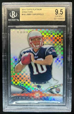 2014 Topps Platinum Jimmy Garoppolo RC Xfractors Rookie #143 Patriots BGS 9,5 Foto 1 de 2