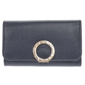 AUTHENTIC BVLGARI Key Case Blue Leather - Picture 1 of 10