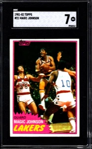 SGC 7 - 1981-82 Topps # 21 Magic Johnson Los Angeles Lakers HOF - Picture 1 of 2