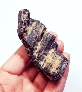 Riesiger 100 % natürlicher schwarzer Turmalin grob 287,40 ct zertifiziert loser Edelstein - Bild 1 von 5