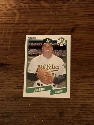 1990 Fleer Jim Corsi #4 - Oakland Athletics - Image 1 of 2
