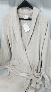 Hudson Park BATH ROBE LINEN TAN COTTON Fiber Dyed Medium Large NEW $145 - Picture 1 of 5
