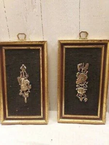 MCM Vintge Wall Art Pair Jessica Macdowell Framed Art Works From The Mid Century - Picture 1 of 10