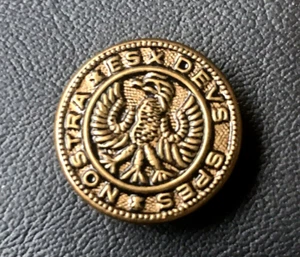 Arpillera Soldado Botón Latón 3/4" Es Devs Spes Nostra Águila Teutónica De Colección - Imagen 1 de 3