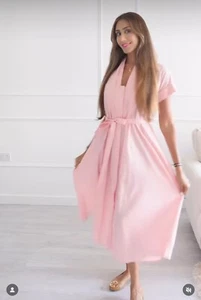 ZARA WOMEN S, L MIDI BELTED SHIRT DRESS ZW COLLECTION PINK | 2183/246/621 NWT - Picture 1 of 12