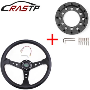 14" Steering Wheel+For Logitech G27/G29/G920/G923 Steering Wheel Adapter Plate - Picture 1 of 11