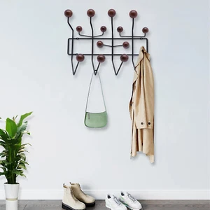 Wall Hanger Hat Coat Rack Hang It All Candy Coat Rack Solid Walnut Wooden Balls - Picture 1 of 12