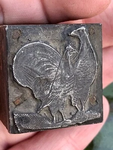 Antiguo sello de bloque de impresión tipográfica - Granja gallo perdiz urogallo - Patrimonio - Imagen 1 de 4
