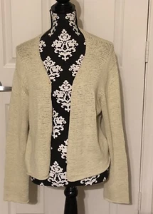 Eileen Fisher Open Front Cropped Strickjacke Gr. L - Bild 1 von 5