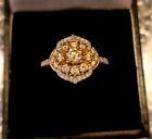 9Ct Gold 1Ct Diamond And Cape Champaign Diamond Ring Size P To Q With Coa