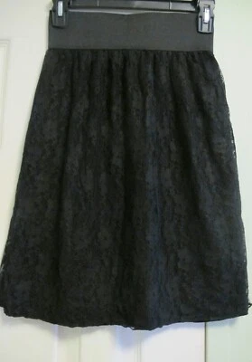 Falda de encaje elástica negra talla XS~M Foto 1 de 3
