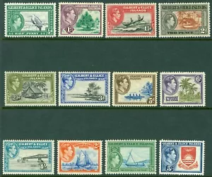 SG 43-54 Gilbert & Ellice 1939-55. 1/2d a 5/- set di 12. GATTO non montato come nuovo £60 - Foto 1 di 1