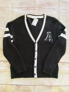 NWT H&M Gender Neutral Varsity Cardigan Size 12/14 White Letter "A" - Picture 1 of 4