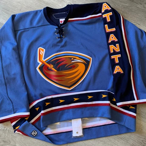 Team Issue Atlanta Thrashers Jersey 60 Goalie Reebok Alternate Authentic Game Cover