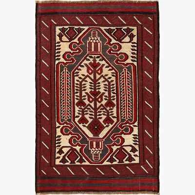 Hand knotted vintage killim rug (saghari) 3.0x4.8 foot - Image 1 of 4