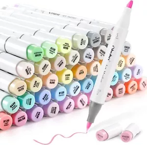 Ohuhu Illustration Marker Honolulu Series 48 Pastel Color Set & Blender Pen New - Picture 1 of 7