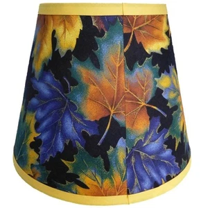 Autumn Fall Leaves Custom Made Fabric Handcrafted Lamp Shade 6 x 10 x 8 - Picture 1 of 4