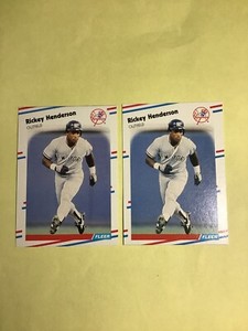 1988 Fleer   #209 Rickey Henderson - 2 Cards Lot - NM-MINT  2033