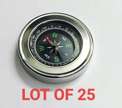 Brújula de bolsillo magnética de dirección metálica (paquete de 25 piezas) Foto 1 de 4