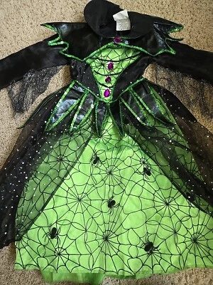 Teetot & Co. Green Purple Spider Witch Toddler 3-4 Child Youth Halloween Costume - Image 1 of 4