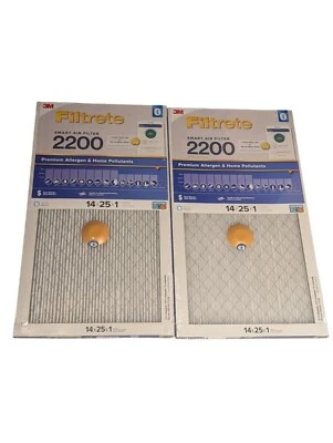 2 Pack NEW 3M Filtrete-29088 Smart Air Filter 14x25x1 Premium Merv 13 2200MPR - Image 1 of 4