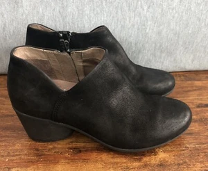Dansko Women's SZ 37 US 7 Raina Black Nubuck Leather Ankle Bootie Heels - Picture 1 of 10