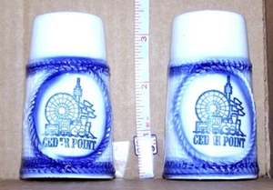 Blaue maritime Keramik Salz & Pfefferstreuer Deko Shabby Chic Landhaus - Bild 1 von 6