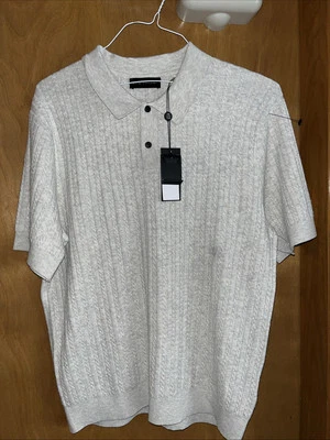 ELIE TAHARI MENS OATMEAL HEATHER SHORT SLEEVE MEDIUM SHIRT NWT(B53) - Image 1 of 4