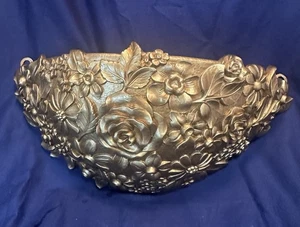 Vintage Syroco Gold Hollywood Regency Floral Wand Tasche Pflanzgefäß 3D #4440 LESEN - Bild 1 von 16