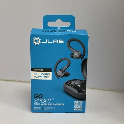 JLab Go Sport + True Wireless Bluetooth Earbuds with Charging Case - Graphite - Image 1 of 4