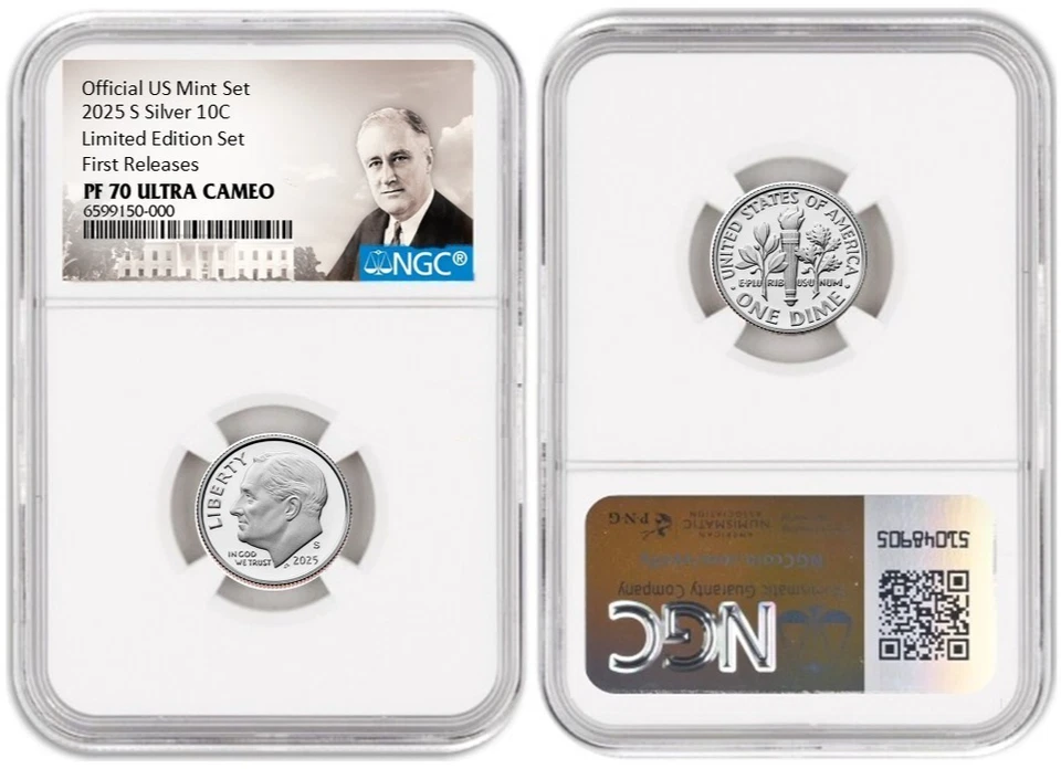 2025 S Silver Roosevlet Dime 10C Limited Edition NGC PF70 UCameo First Releases - Image 1 of 1