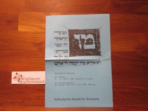 Flyer Sprachkurse Hebräisch Januar Februar bis Juni 1990 Katholische Akademie Sc - Picture 1 of 1
