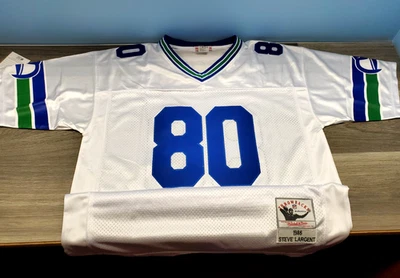 Camiseta 1985 Steve Largent NFL Retroceder Mitchell & Ness Authentics Tamanho 50 com Etiquetas - Imagem 1 de 4