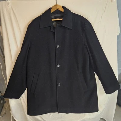 Kenneth Cole Мужская шерстяная смесь черный платье пальто 3 кнопки размер XL с подкладкой EUC - Изображение 1 из 4