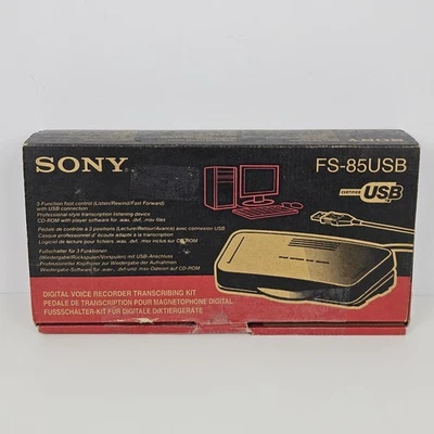 Sony FS-85USB Digital Voice Editor Recorder Transcribing Kit Foot Pedal Control  - Image 1 of 4