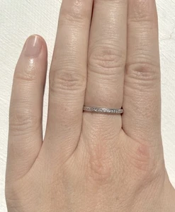 Channel Set Eternity Band 2mm CZ Stackable Bridal Ring Guard .925 Silver Size 5 - Picture 1 of 9