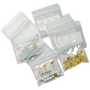 125 Packungen 6 Mil Stabile Pillenbeutel BPA Frei Pillenbeutel 3 x 2,75 Zoll Beschreibbar L... - Bild 1 von 6