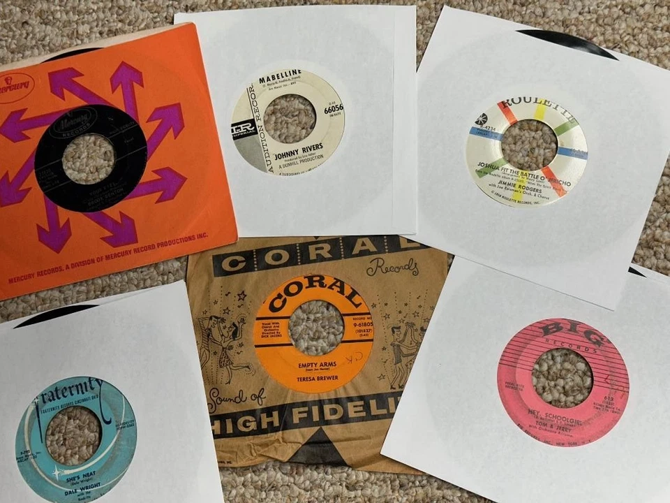 RARE 50's 60's lot 7" rock jazz rockabilly soul pop 45's w/ OBSCURE 1964 PROMO - Image 1 of 4