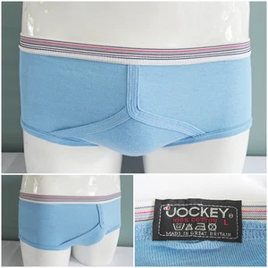 Vintage Jockey Briefs 1980s Mens Pants Underpants Unused Blue Y Fronts Large - Picture 1 of 13