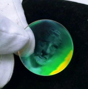 Vintage Rare Retro Glass Hologram Art 3D Pendant 1980s. Jesus - Picture 1 of 7